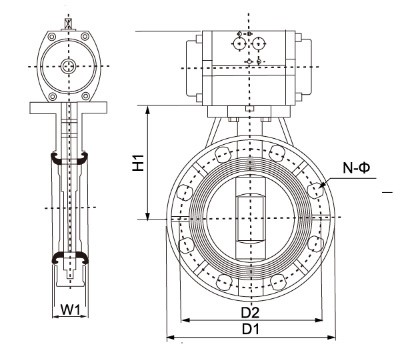 UPVC/CPVP 氣動蝶閥(圖2)